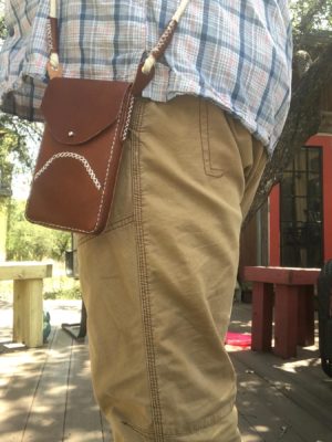 Neck pouch for phone and wallet with long rope strap