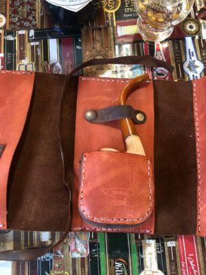 Pipe Pouch – Oil Tan and Orange Denver Side Leather