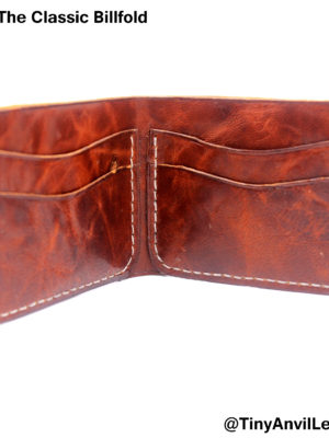 Classic Billfold Wallet – Thin Burgundy Distressed Leather