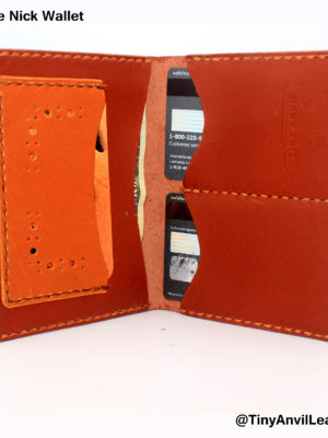 The Nick leather wallet with three card slots and stash pocket