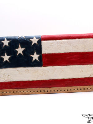 Proud American Carved and Painted Distressed Long Wallet