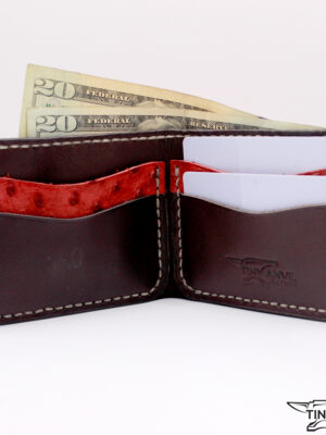 Classic Billfold Wallet – Premium Ostrich & chocolate
